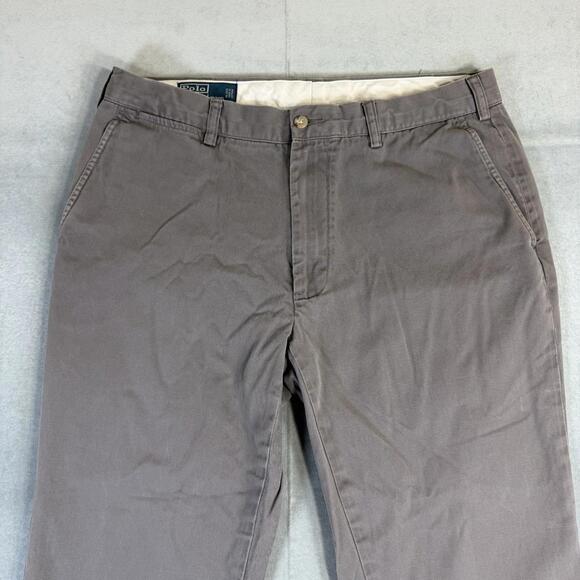 Polo Ralph Lauren Chino Pants Mens 35x26* Gray Suffield Chino 100% Cotton - Picture 2 of 8